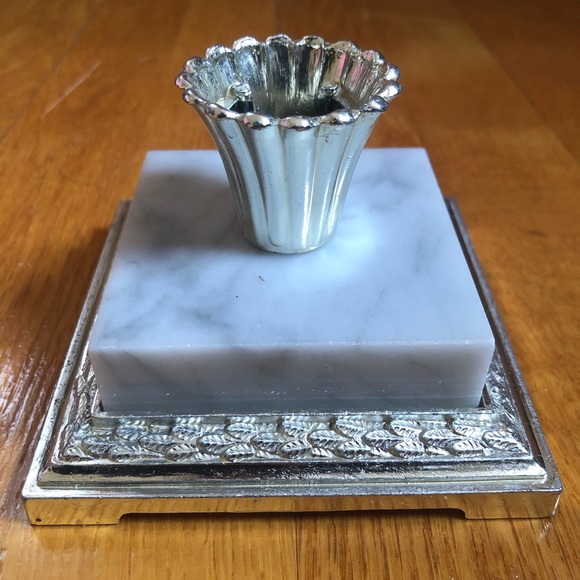 Set of Vintage MCM Italian Marble Candle Holders - Picture 9 of 14